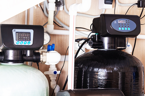 Home water softener and heater setup for efficient water usage.